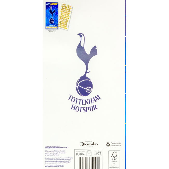 Tottenham Hotspur FC Personalised Birthday Card (Fan Favorite)