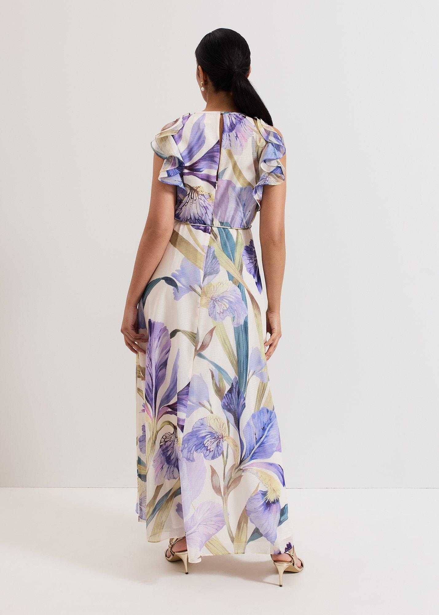 Petite Rachel Printed Textured Maxi Dress