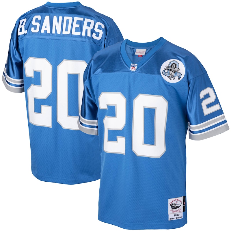 None Barry Sanders Record-Breaker DET Lions Premium Material Jersey