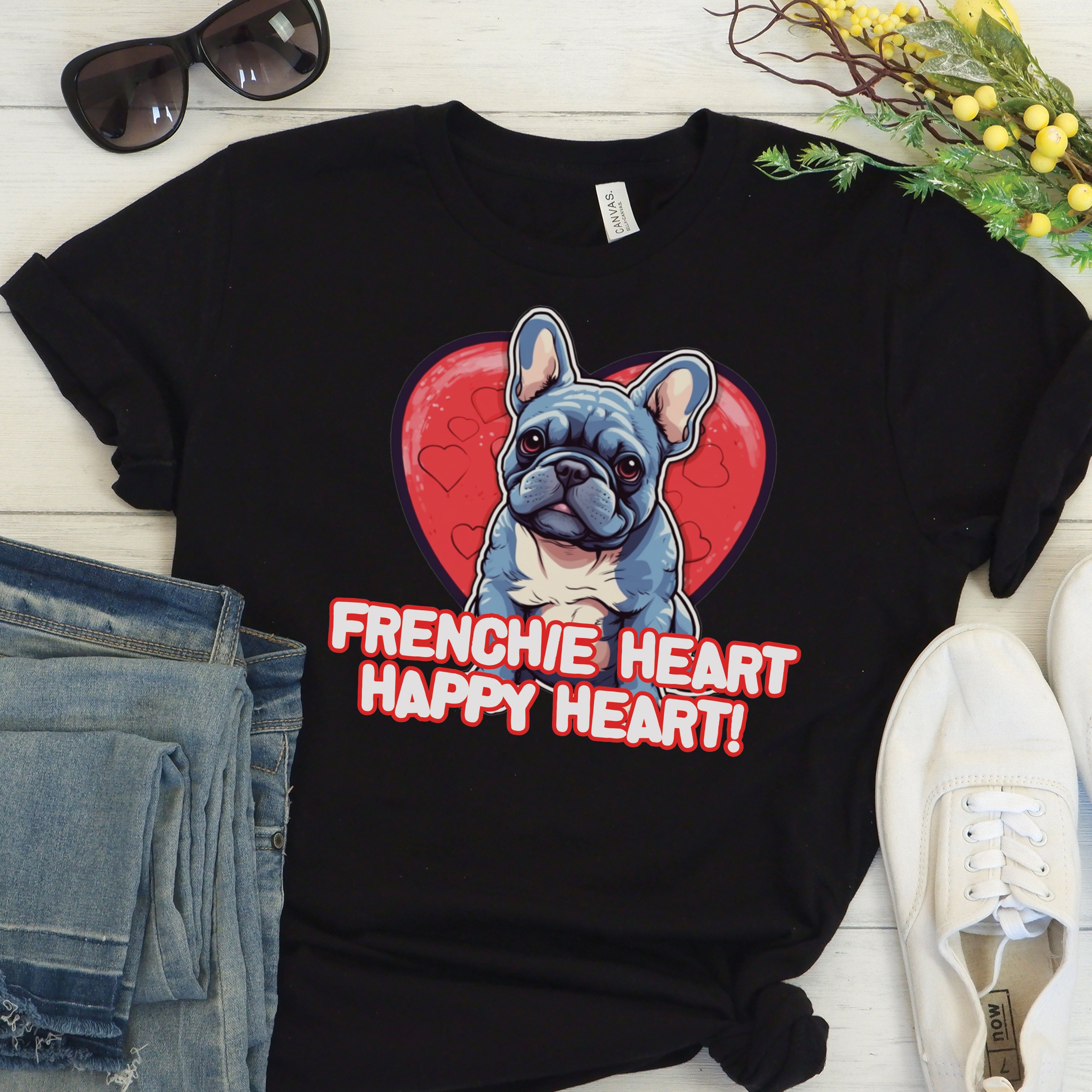 Cozy Frenchie-Fan Heartwarming Dog - Unisex T-shirt for Daily Life
