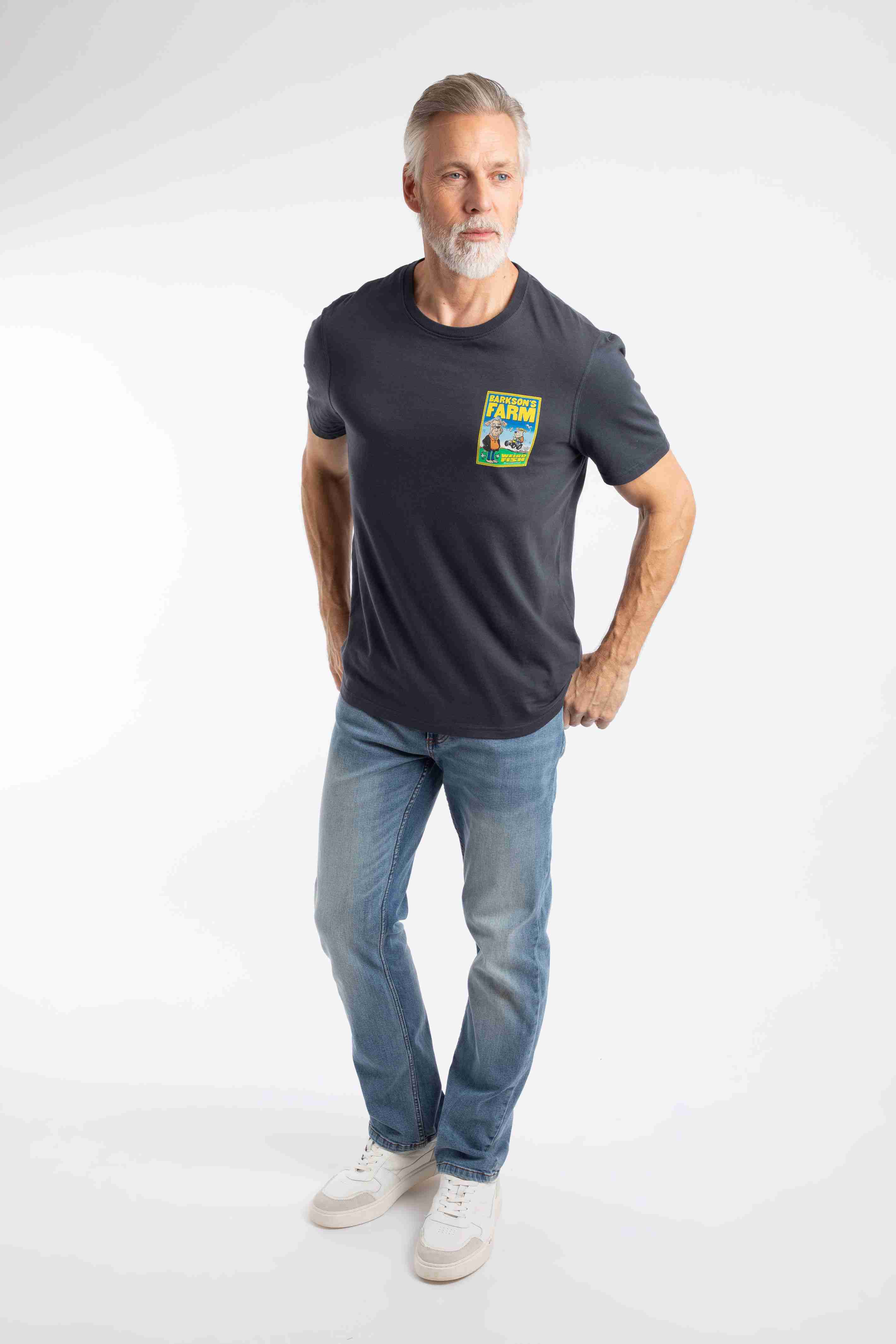 Barkson Farm Back Print Artist T-Shirt Navy