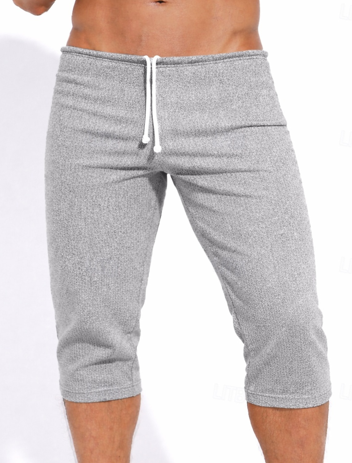 Men's Bermuda Shorts Sweat Shorts Shorts Drawstring Elastic Waist Plain Comfort Sports Short Daily Gym Yoga Athleisure Khaki White Micro-elastic