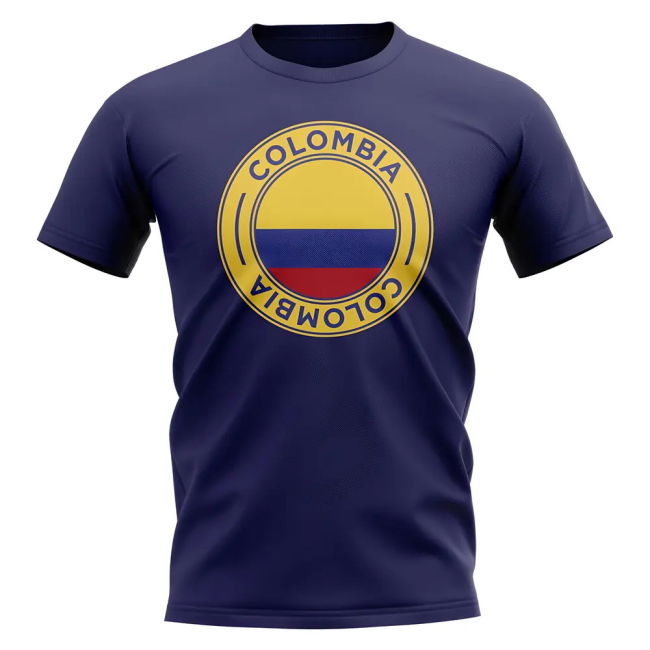 Official Colombia Football Badge T-Shirt (Navy) Performance