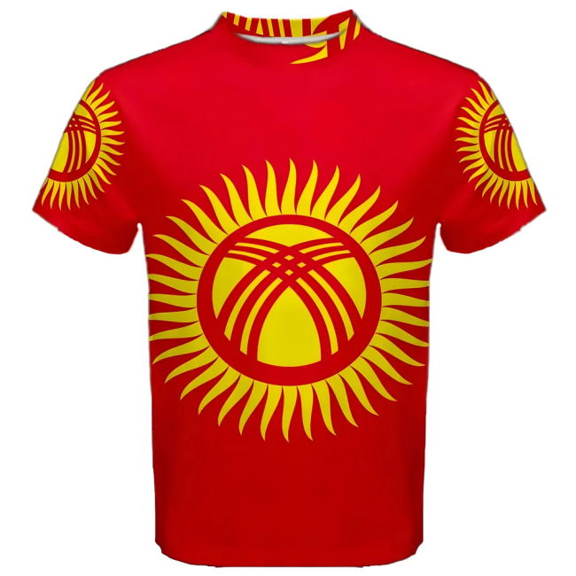 Kyrgyzstan Flag Sublimated Sports Jersey Worldcup Oranje