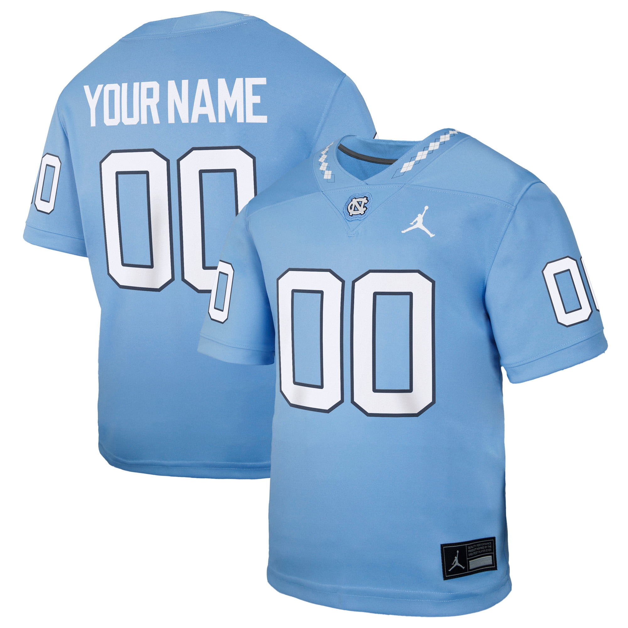[NJP] North Carolina Tar Heels Replica Custom Football Jersey - Carolina Blue