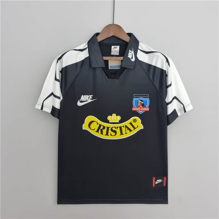 Colo-Colo Retro Soccer Jersey 1995 Black Away Football Shirt -