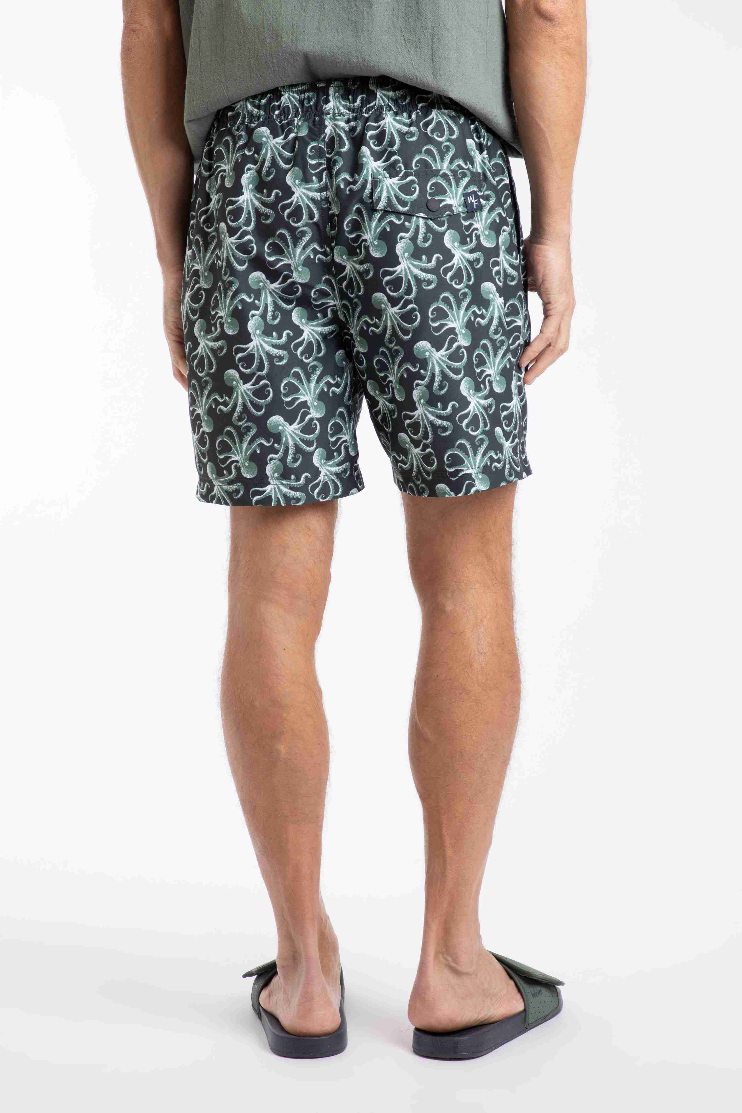 Orcha Printed Swim Shorts Washed Black