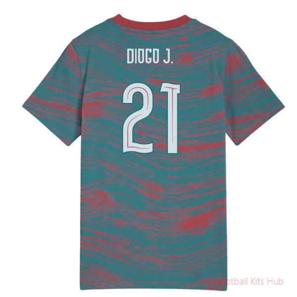 2026-2027 Portugal FtblCulture Tee AOP (Red-Green) - Kids (Diogo J. 21)