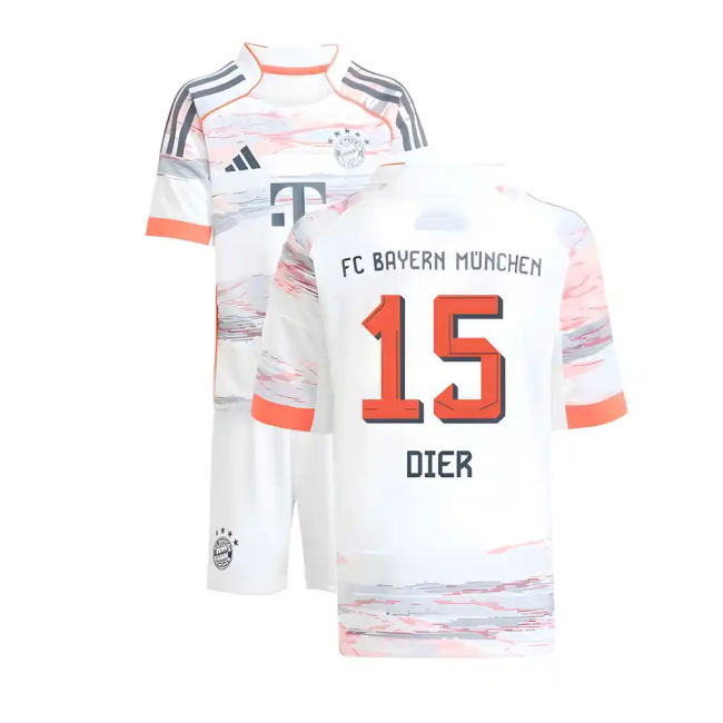 2025-2026 Bayern Away Kit (Dier 15) Durable Stitching Stretch Fabric