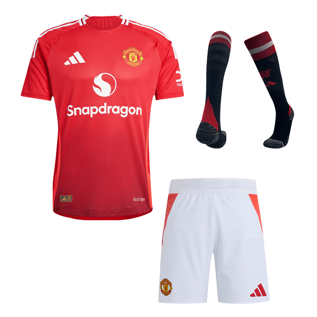 Player Version Manchester United Home Soccer Jersey Kit(Jersey+Shorts+
