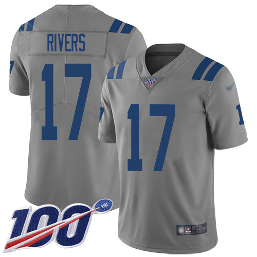 Authentic NFL Indianapolis Colts #17 Philip Rivers Gray Limited Jersey