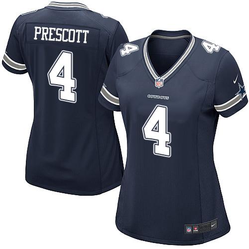 NFL s Dallas Cowboys #4 Dak Prescott Navy Elite Jersey - High Quality