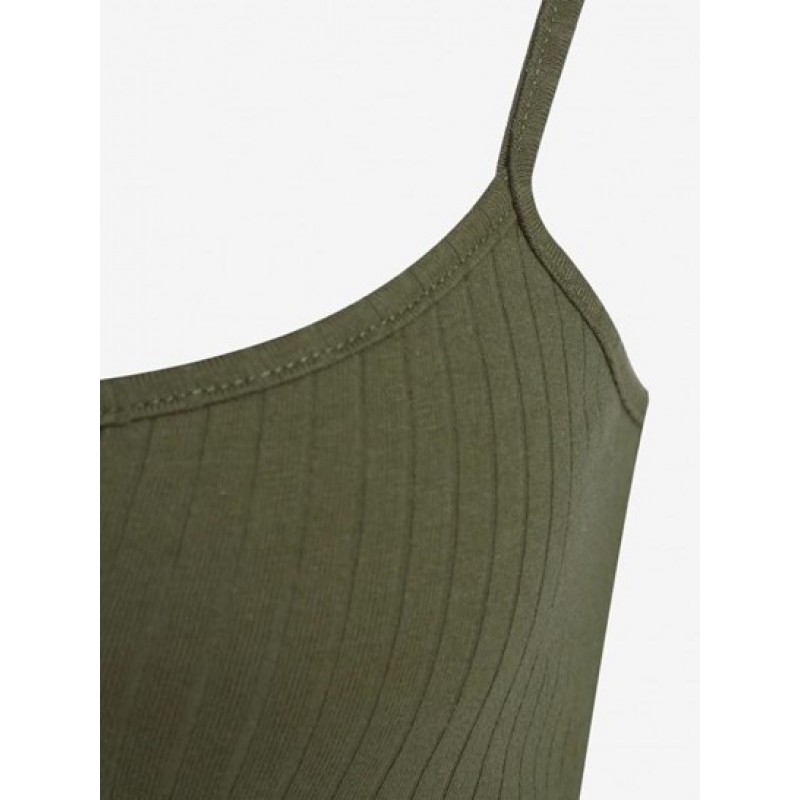 Ribbed Zip Front Crop Camisole CN5883