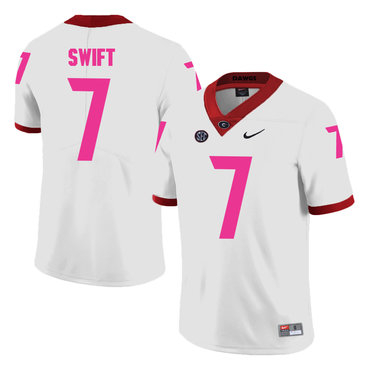 Men's UGA Bulldogs White 2024 durabl None #7 performance Jersey