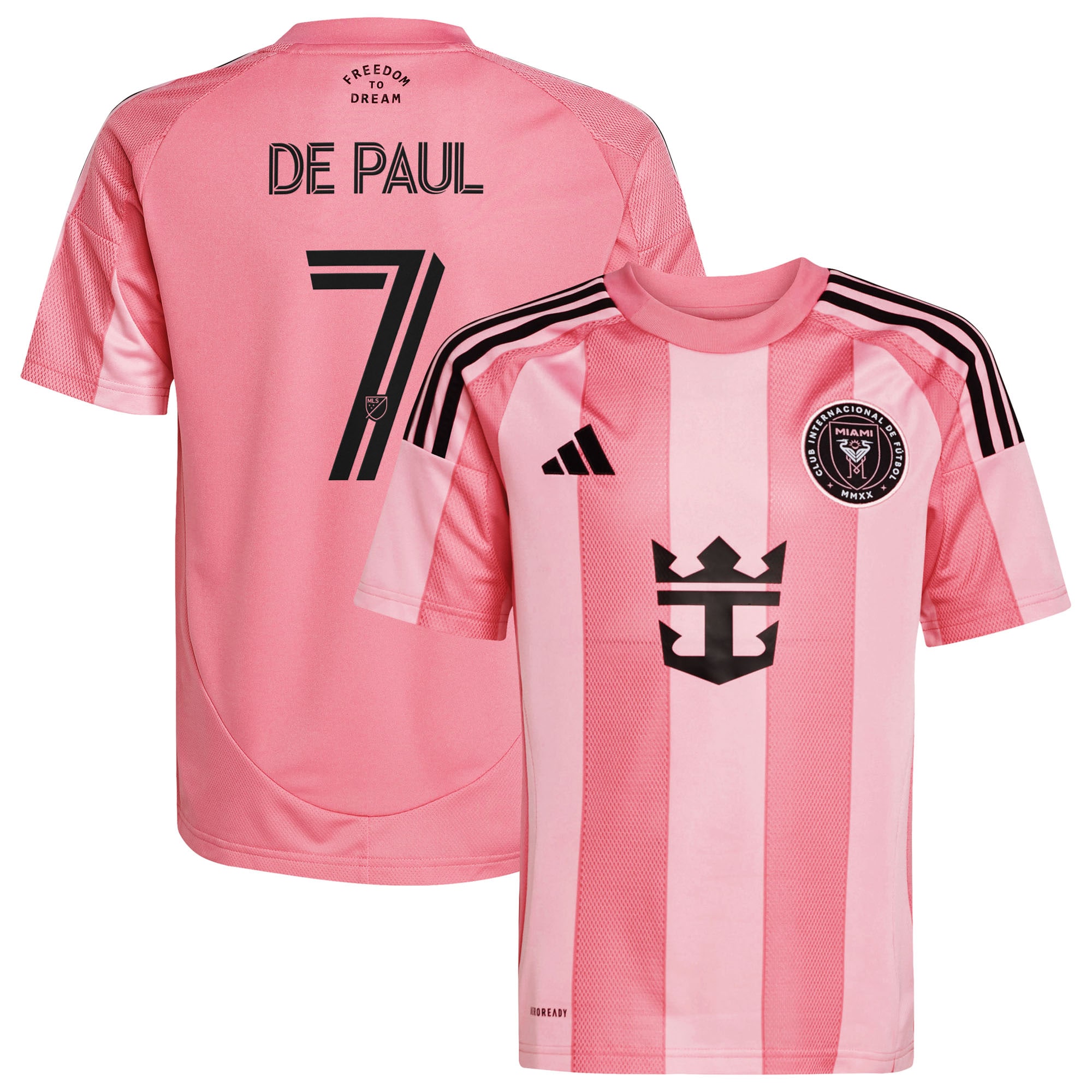 [ESK] Women's Rodrigo De Paul Inter Miami CF 2025 Euforia Replica Player Jersey - Light Pink