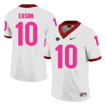 Men's UGA GA White 2024 high quality Jacob Eason #10 authentic Jersey