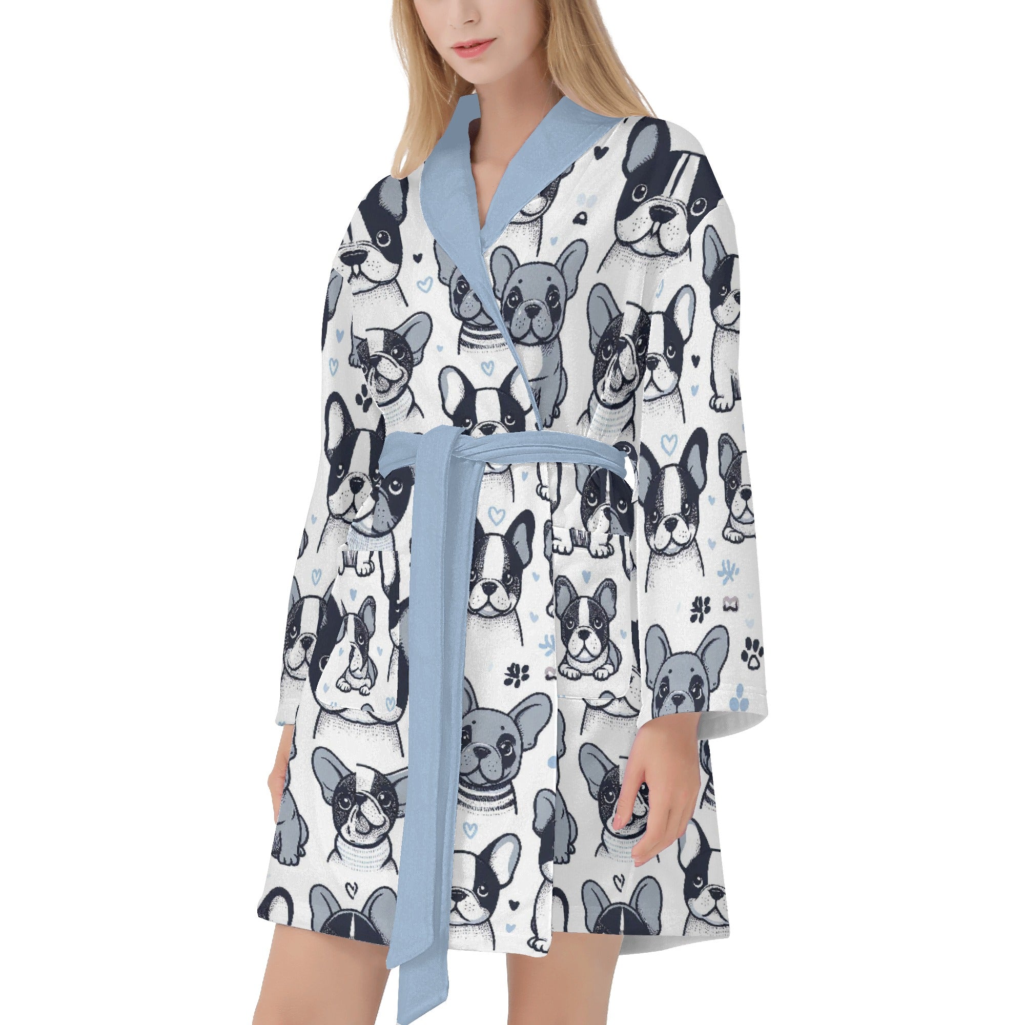 French Bulldog Lover Dixie Women Bathrobe Gift For Dog Lovers