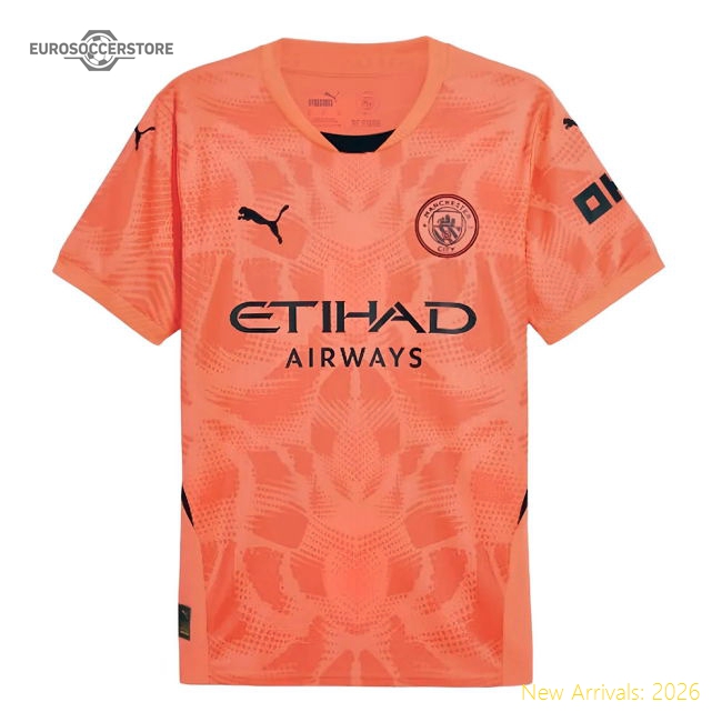 Authentic 2024-2025 Man City Home Goalkeeper Shirt (neon Sun