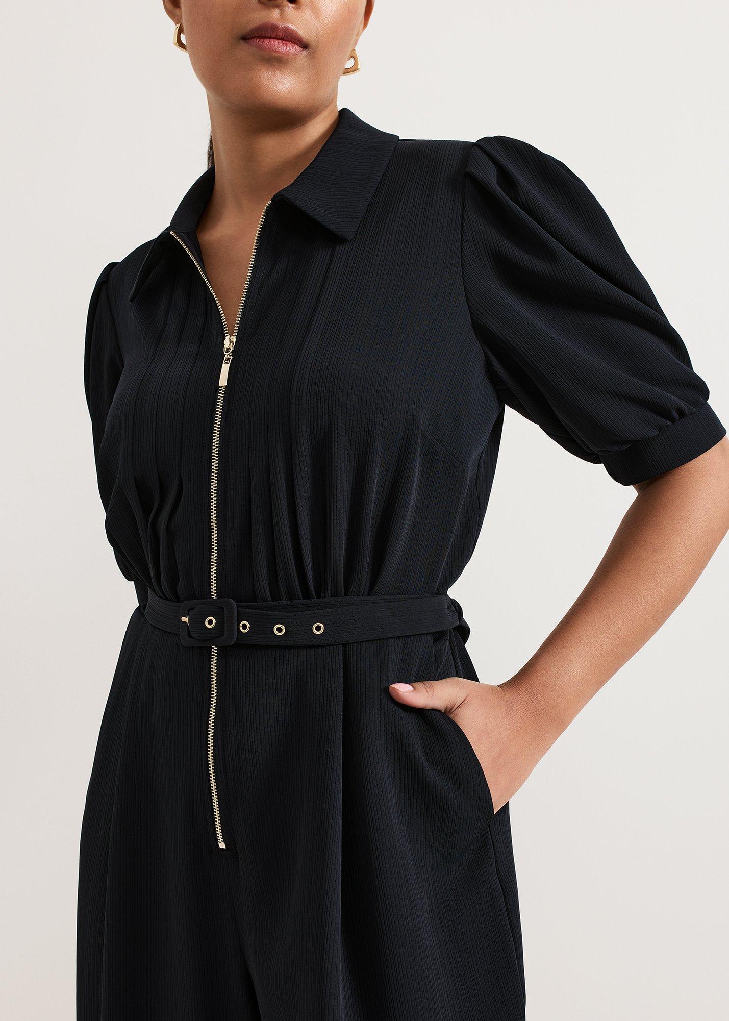 Petite Candice Navy Zip Jumpsuit