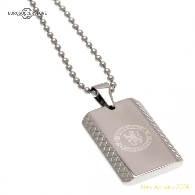 Authentic Chelsea Fc Patterned Dog Tag & Chain - Premium Quality