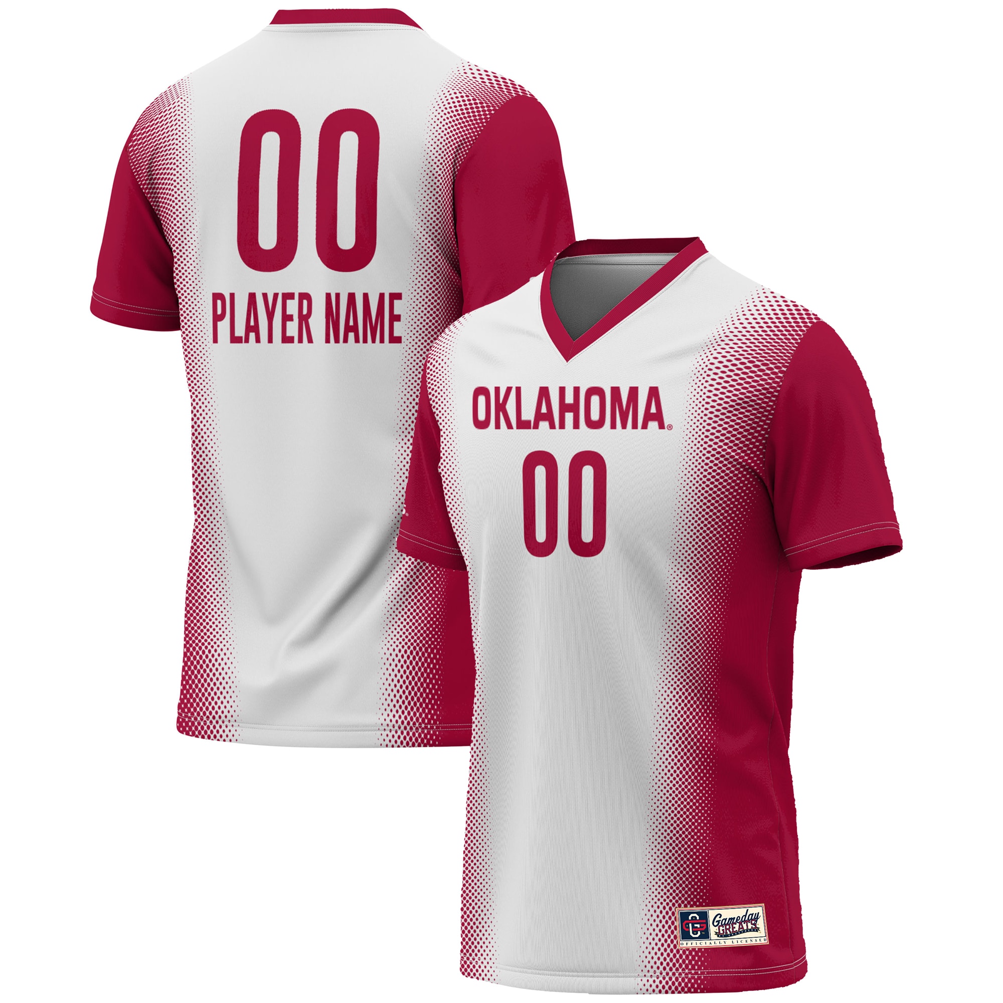 [NJP] Oklahoma Sooners GameDay Greats Unisex NIL Pick-A-Player Lightweight Women's Soccer Jersey - White