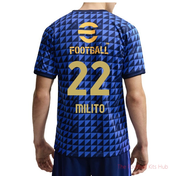 Inter Milan 2026-2027 Pre-Match Shirt Milito #22 Soccer Kit Blue