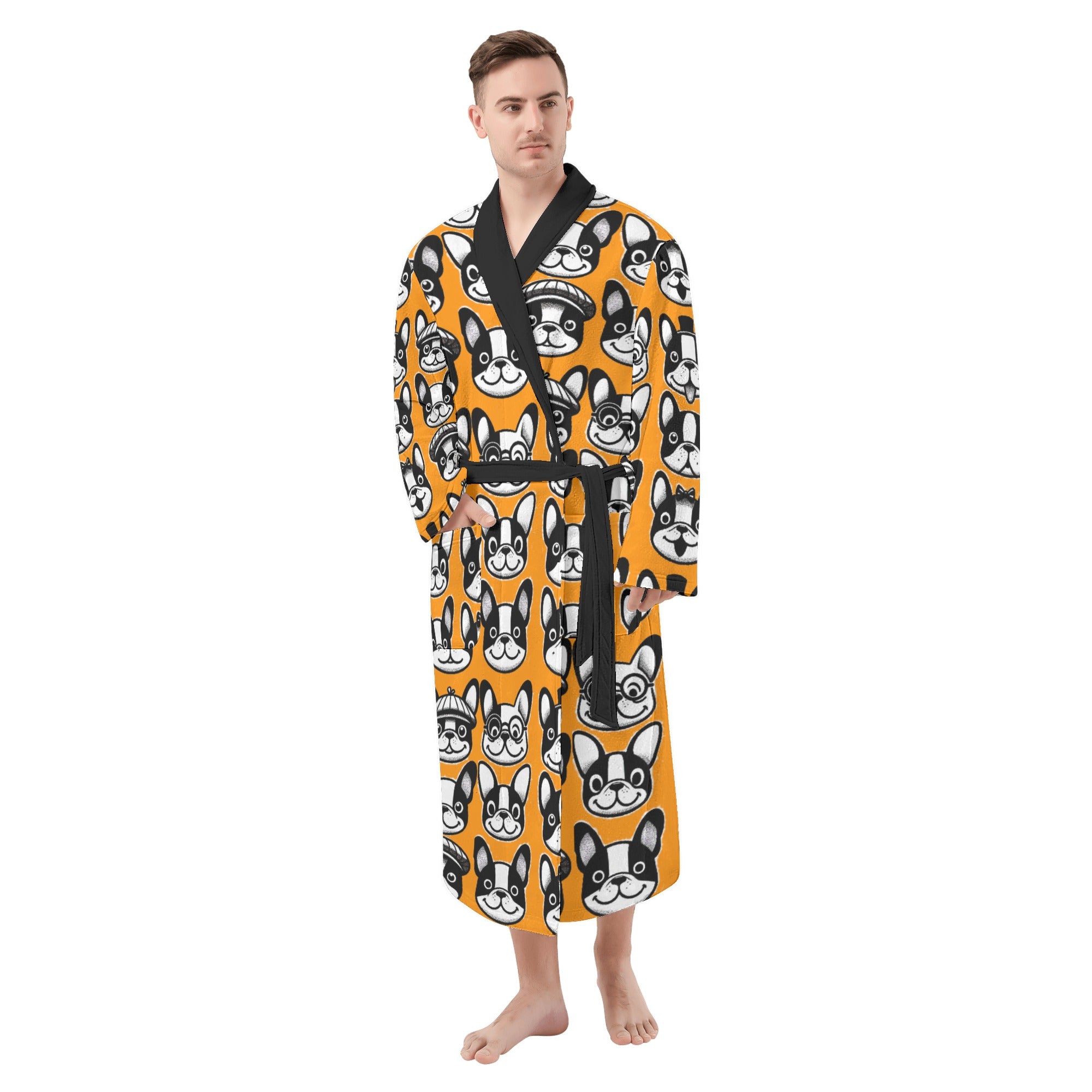 French Bulldog Lover Jax Men Bathrobe Gift For Dog Lovers