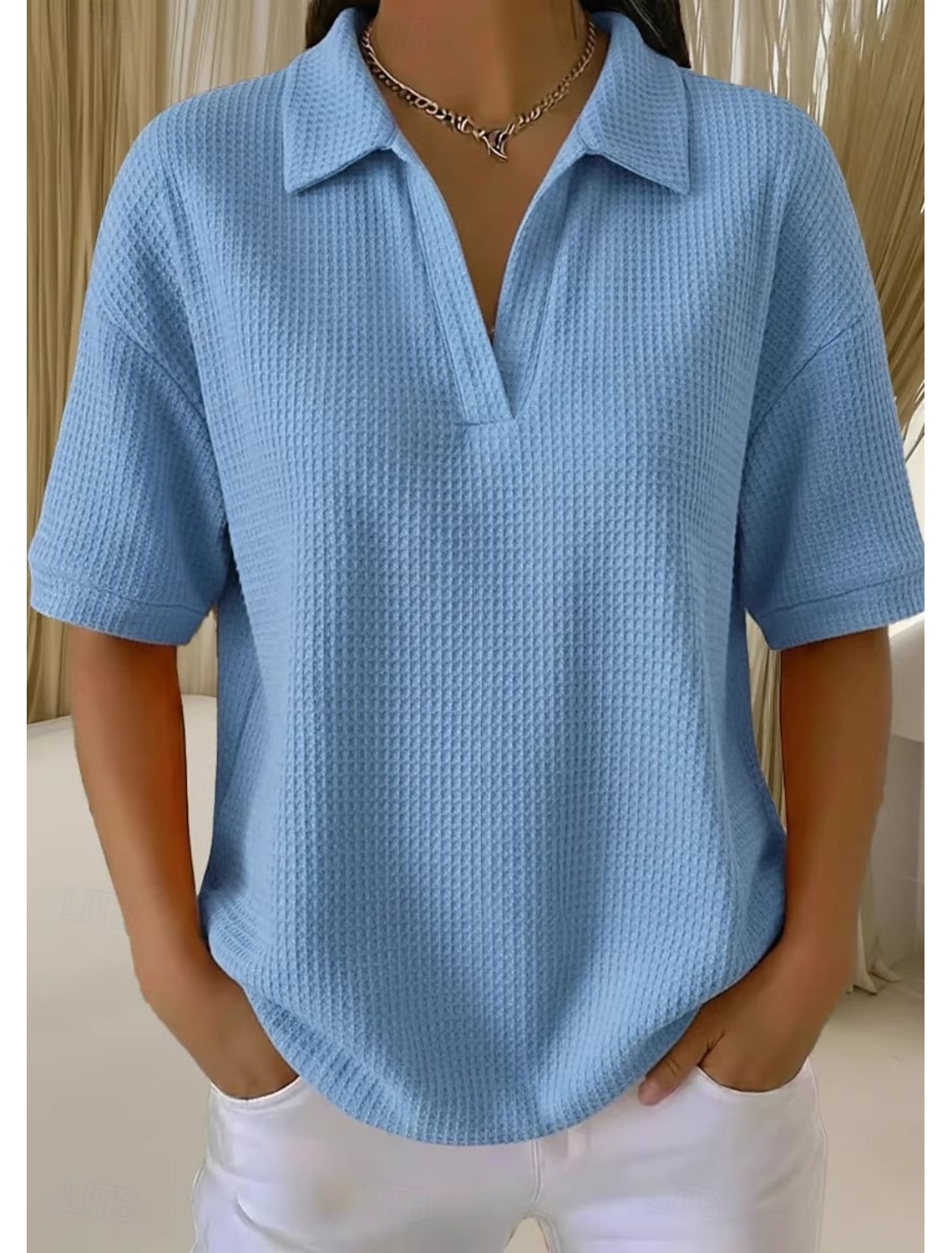 Women's Shirt Solid Color Plain Elegant Active Vacation Sleeveless V Neck Regular Tops Blue Orange color Black White Sky Blue Summer Spring Fall