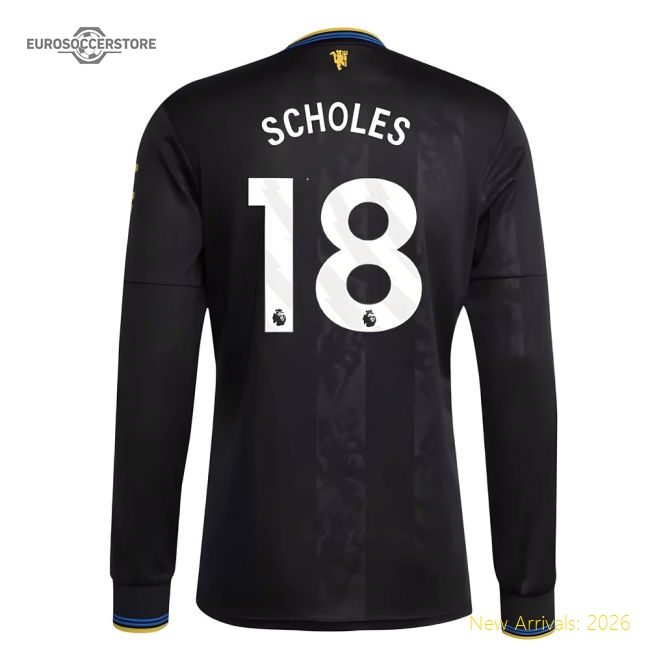 Premium-grade 2025-2026 Man Utd Long Sleeve Third Shirt (scholes 18)