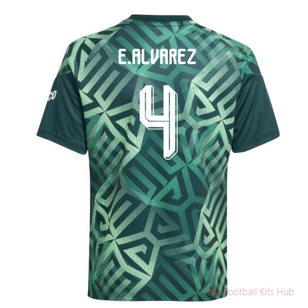 Mexico 2026-2027 Home Pre-Match Shirt (Kids) (E.Alvarez 4)