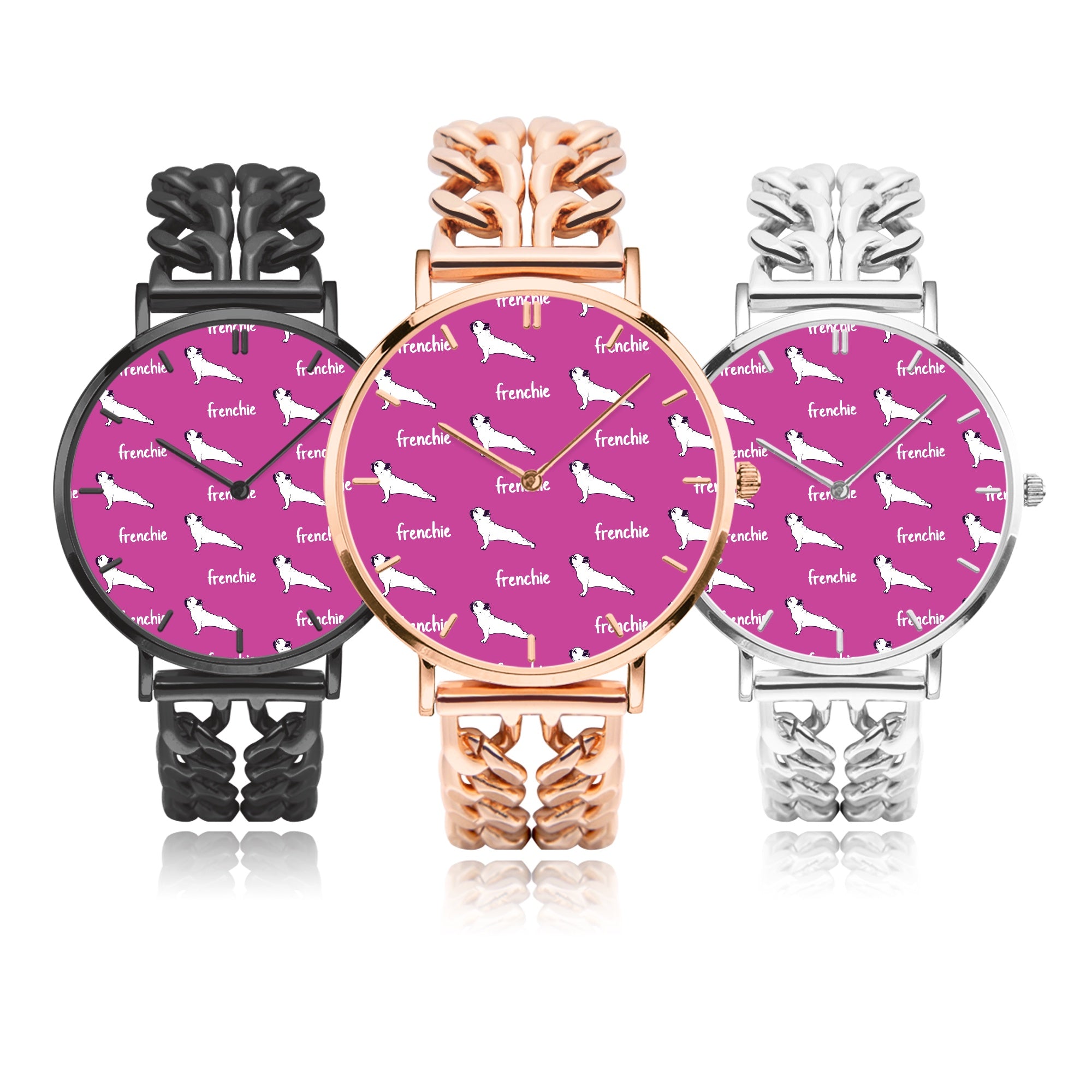 French Bulldog Fontanne Chic Hollow Strap Watch For Frenchie Lovers Durable Dog Item