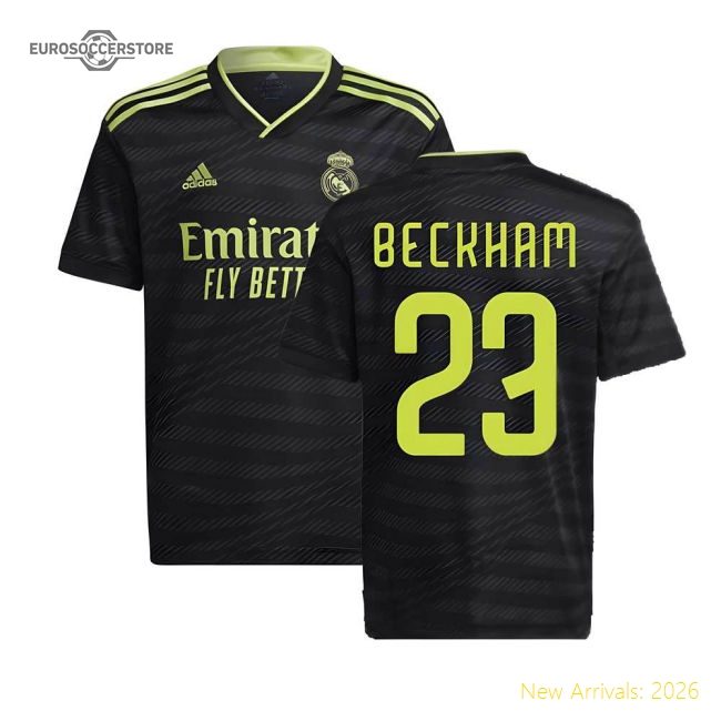 Official 2022-2023 Real Madrid Third Shirt (Kids) (Beckham 23)