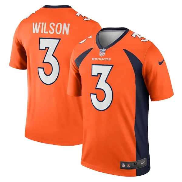 None Russell Wilson  Jersey - Orange | NFL Player Jersey | NFL Footbal