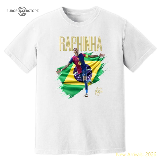 Raphinha Barcelona Celebration T-Shirt (White)