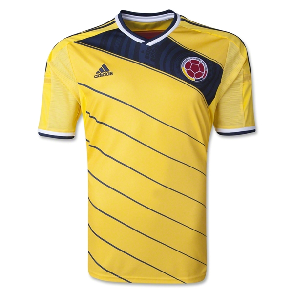 Premium Quality 2014 Colombia Home Yellow Jersey KitShirtShorts