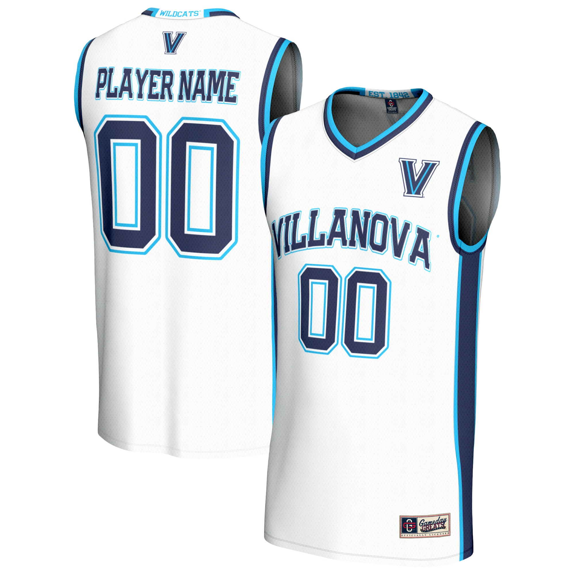 [DDG] Villanova Wildcats GameDay Greats Youth Lightweight Collegiate Women's Basketball NIL Pick-A-Player Fashion Jersey - White