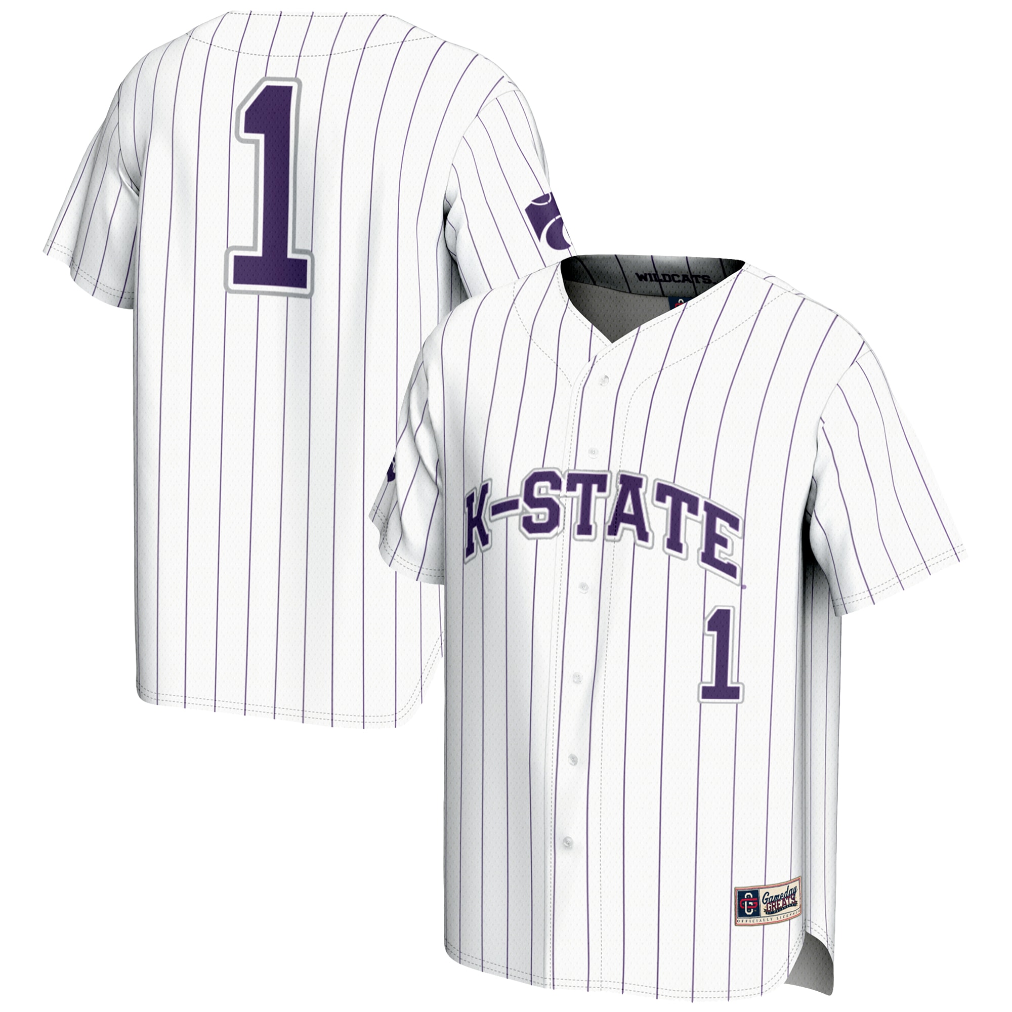 [NJP] Kansas State Wildcats GameDay Greats Youth Lightweight Baseball Jersey - White