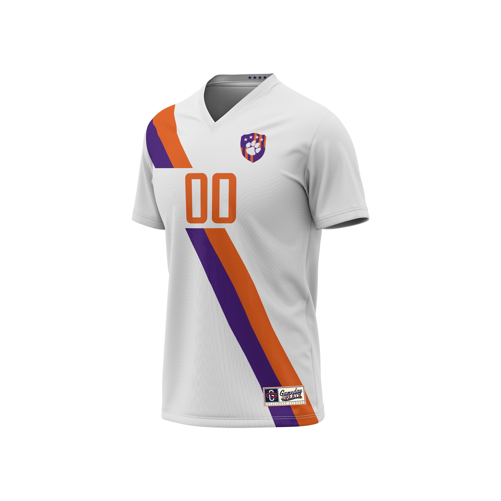 [DDG] Clemson Tigers GameDay Greats Youth NIL Pick-A-Player Soccer Jersey - White