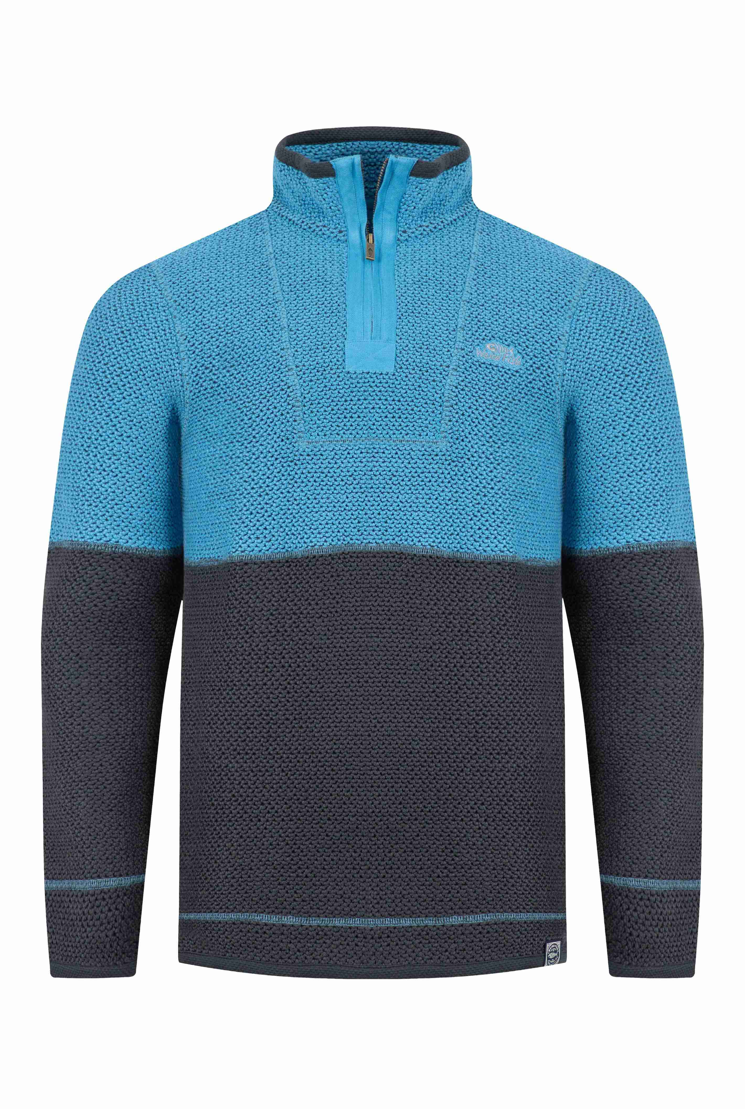 Kielder 1/4 Zip Limited Edition Macaroni Sweatshirt Pacific Blue