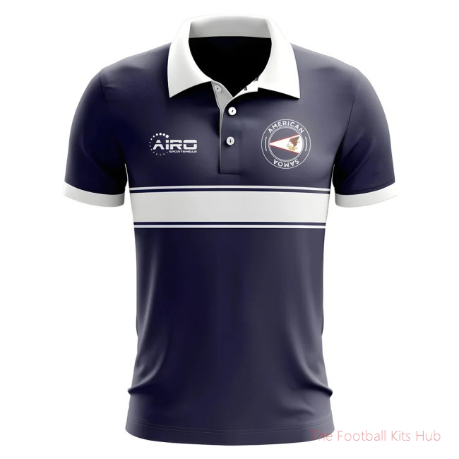 American Samoa Concept Stripe Polo Shirt (Navy)