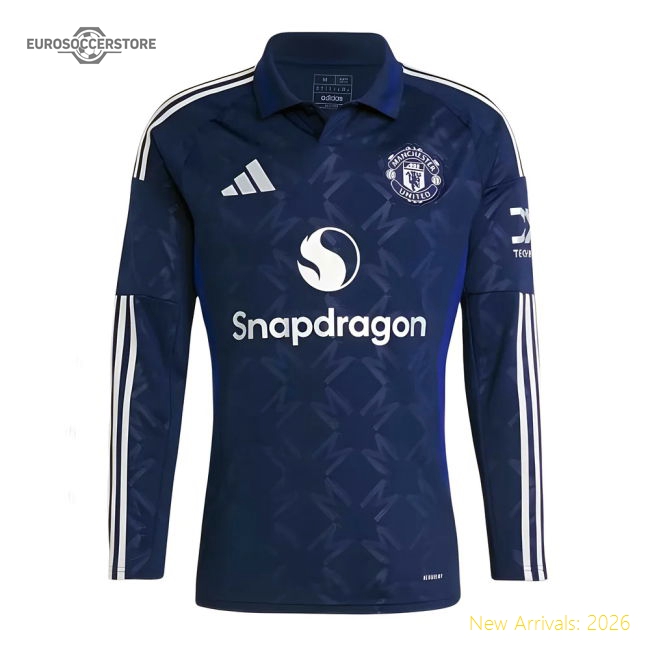 Authentic 2024-2025 Man Utd Long Sleeve Away Shirt - Premium Quality