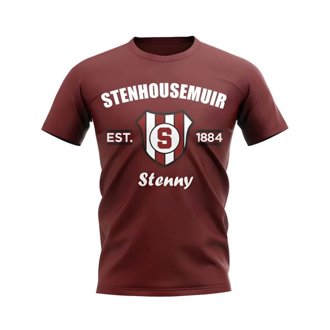T-Shirt Stenhousemuir Established Football Maroon Eredivisie Collection