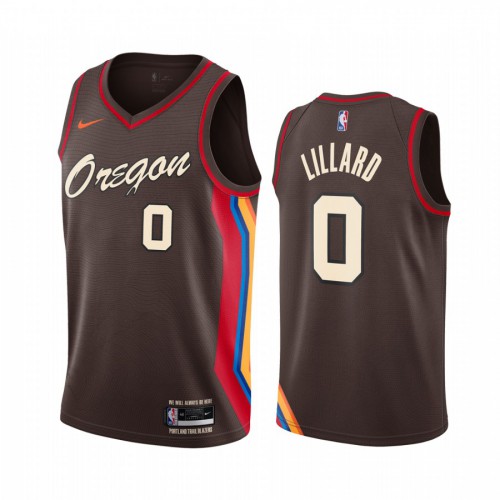 Performance POR #0 Damian Lillard 2020 City NBA Swingman Jersey Green