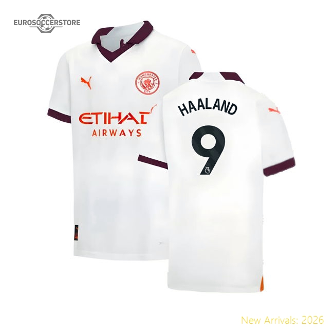 Authentic 2023-2024 Man City Away Shirt (kids) (haaland 9) - Premium