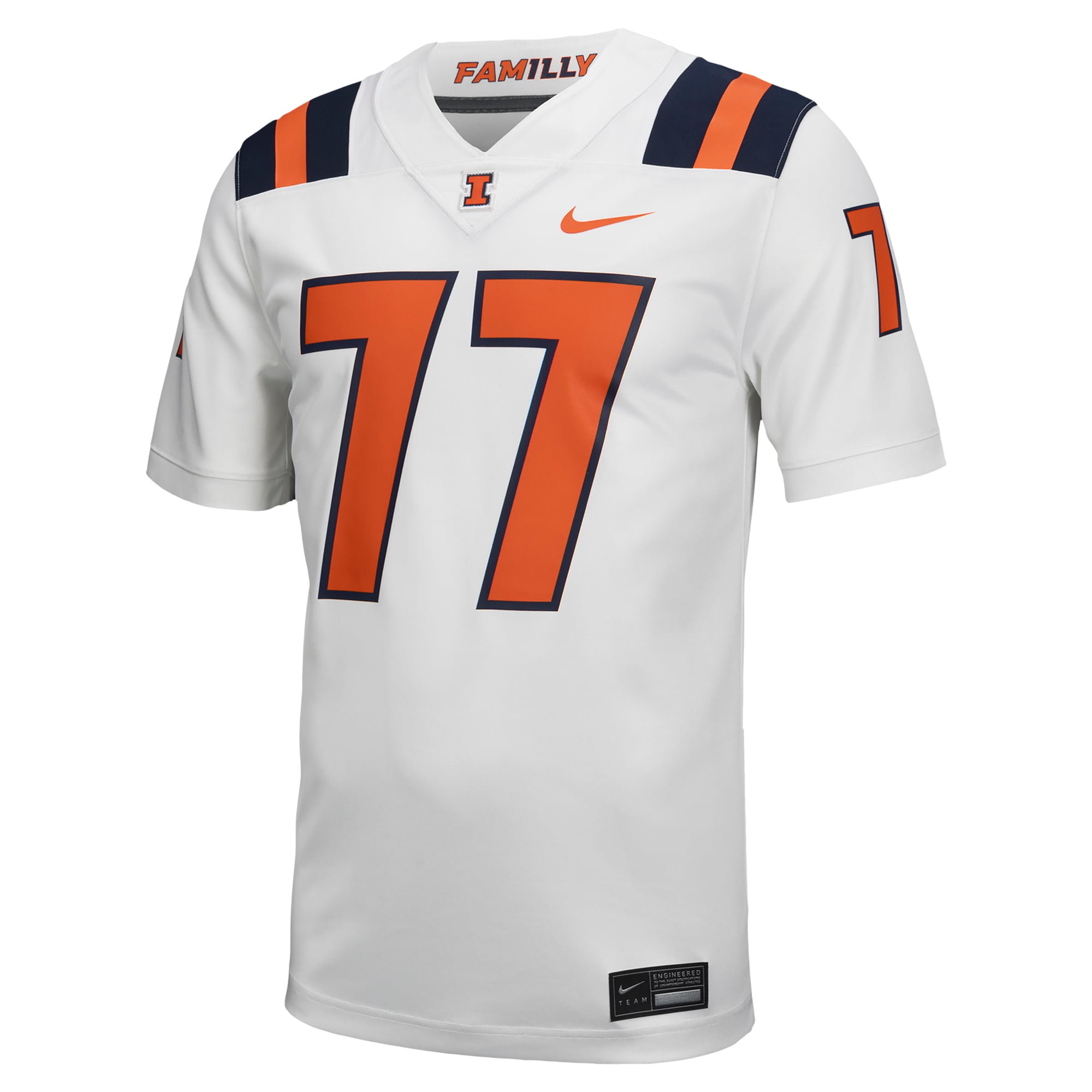 Men's #77 White Illinois Fighting Illini Football Jersey