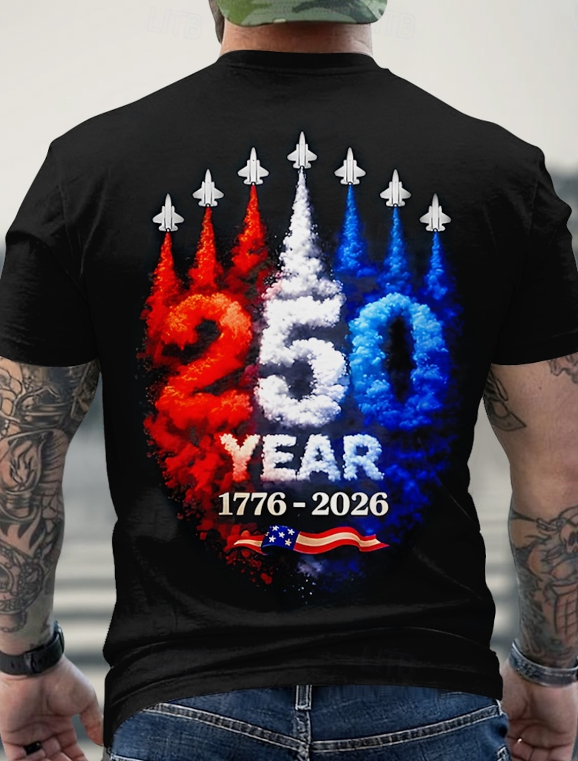 4th of July 2026 250th Memorial Day Men's 3D Print US Flag Crew Neck Short Sleeve T-Shirt Daily Street