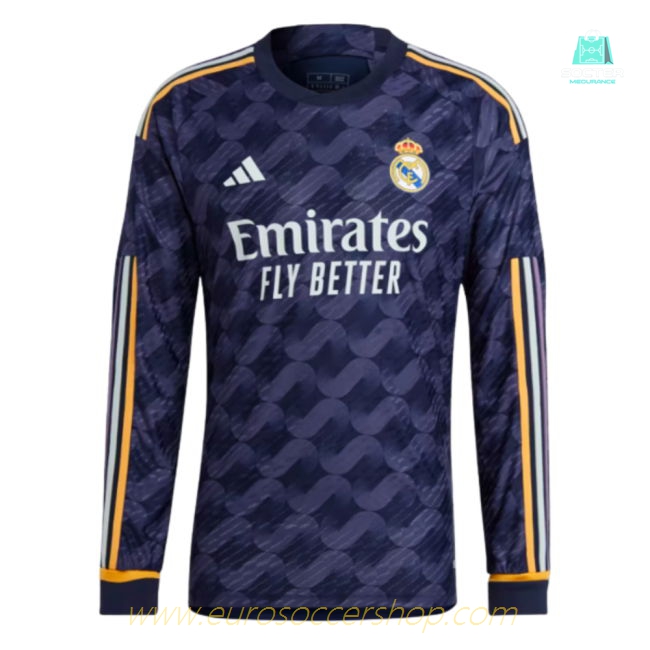 2023-2024 Real Madrid Authentic Long Sleeve Away Shirt