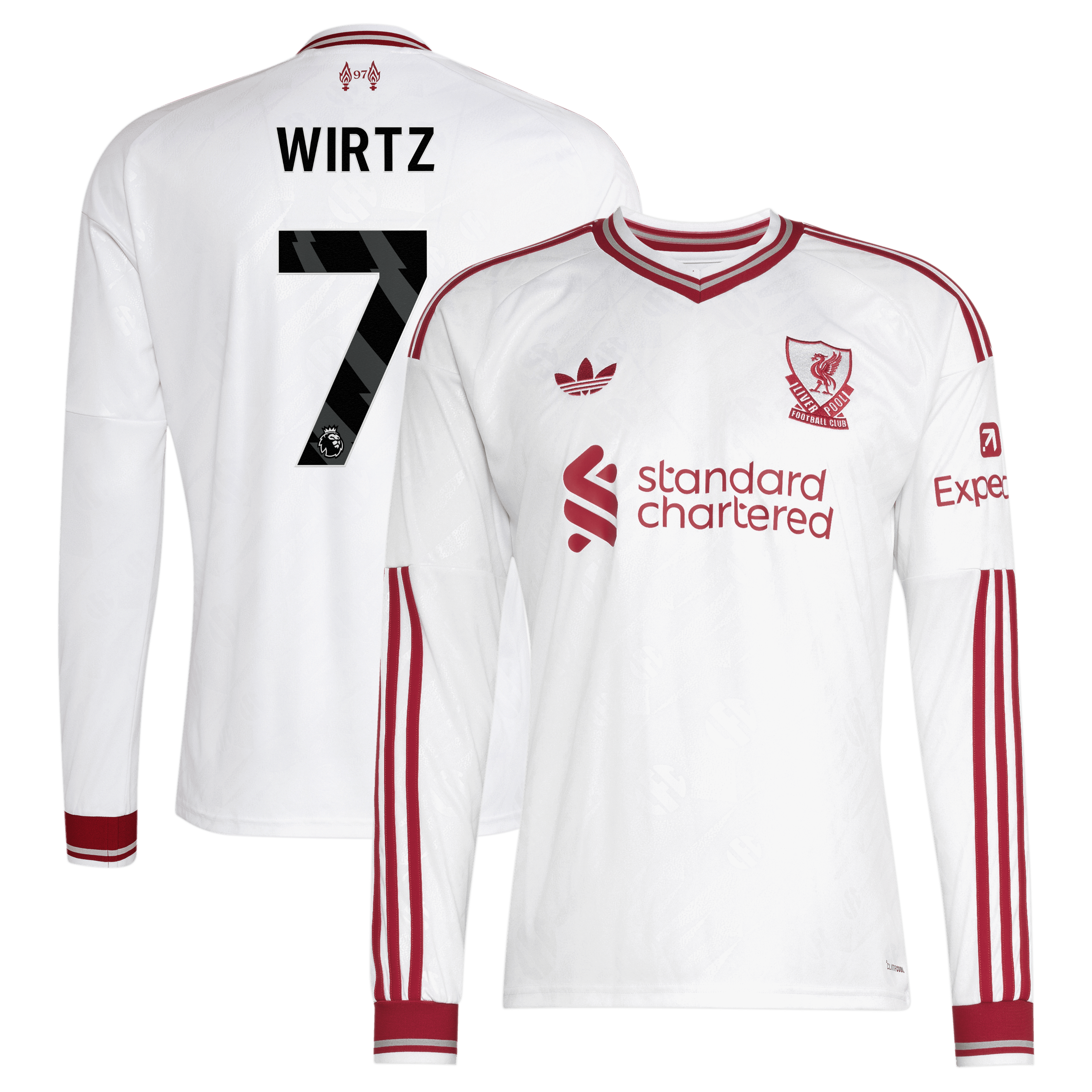 [ESK] Women's Florian Wirtz Liverpool 2026/27 Away Replica Long Sleeve Jersey - White