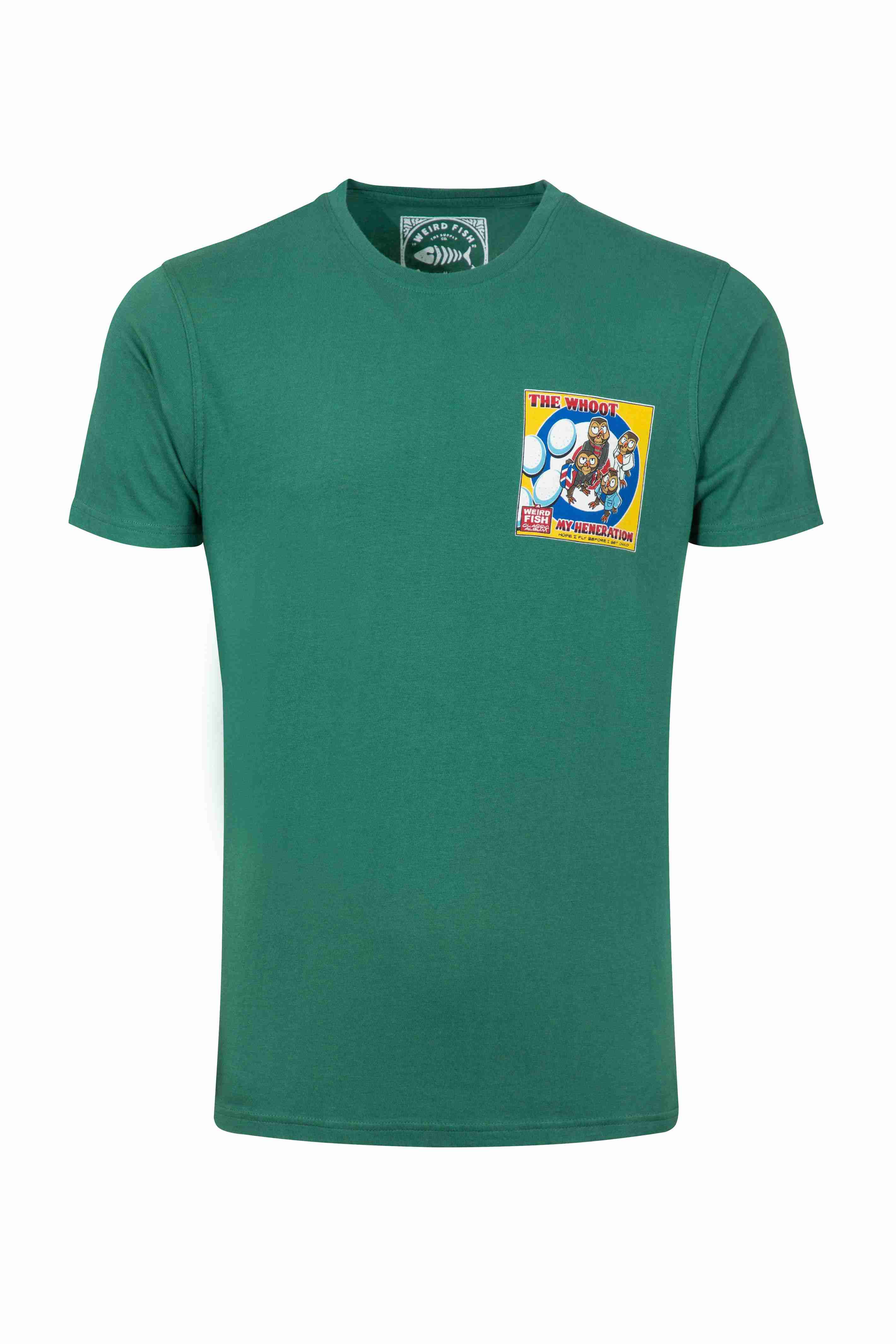 The Whoot Back Print Artist T-Shirt Dusky Green