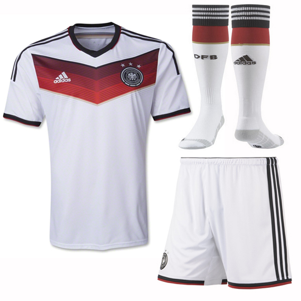 2014 Germany Home White Soccer Jersey Whole KitShirtShortsSocks -